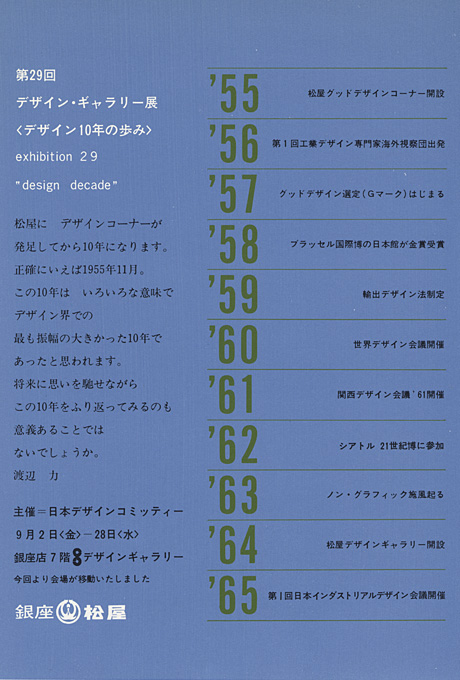 第29回デザインギャラリー1953「デザイン10年の歩み」